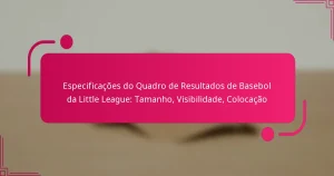 Especificações do Quadro de Resultados de Basebol da Little League: Tamanho, Visibilidade, Colocação